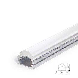 Perfíl Aluminio para Tira LED Difusor Transparente LLE-ALP001-RL x 2M