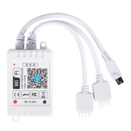 Controlador WIFI Doble Tira LED RGB Comptable Alex/Google Home con Mando [TB-WFXB-IR24]
