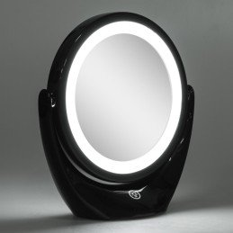 Espejo Iluminado Maquillaje LED 4200ºK Ø14,2Cm Recargable-Regulable Negro 40.000H [SUN-ESLED-01-B]