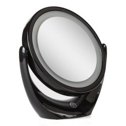 Espejo Iluminado Maquillaje LED 4200ºK Ø14,2Cm Recargable-Regulable Negro 40.000H [SUN-ESLED-01-B]
