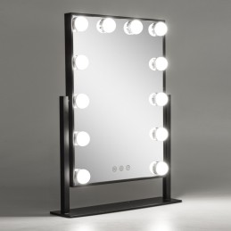 Espejo Iluminado Maquillaje LED 4200ºK 41x47,5Cm Regulable Negro 40.000H [SUN-ESLED-03-B]