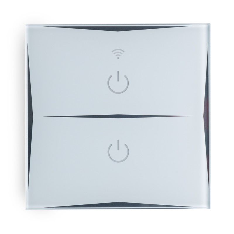 Interruptor Inteligente Táctil Cristal 2 Vía 1200W Compatible Google Home/Alexa [HIT-KS-601-2]