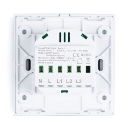 Interruptor Inteligente Táctil Cristal 3 Vía 1800W Compatible Google Home/Alexa [HIT-KS-601-3]