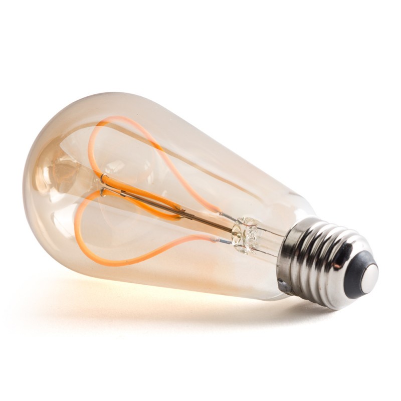 Bombilla LED E27 4W 380Lm 2000ºK Filamento 40.000H [WR-ST64-4W-R2]