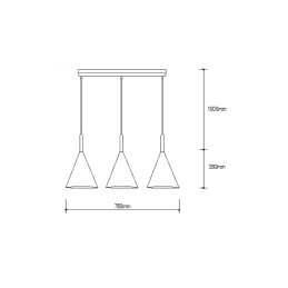 Lámpara Colgante \"Madeleine\"  [SKD-P130-3-W]