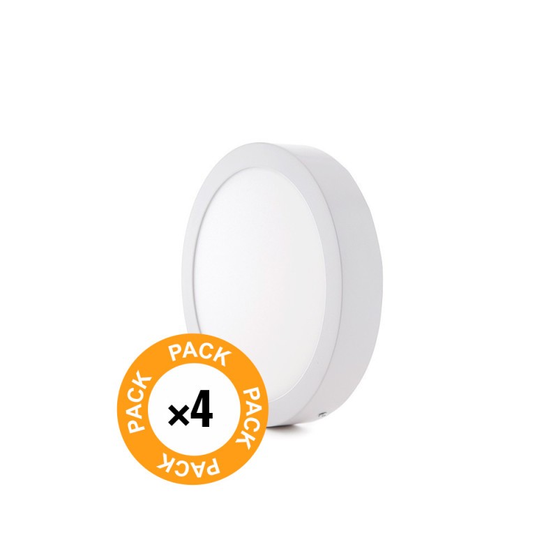 Pack 4 Plafones LED 20W 1.800Lm 6000ºK Superficie 40.000H [PE-2011P4-CW]