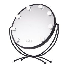 Espejo Iluminado Maquillaje LED 4200ºK 48x43Cm Negro 40.000H [SUN-KRS-430-B]
