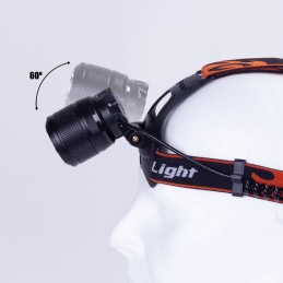 Luz Frontal \"Aouita\" 3W XPE Blanco/Azul Aluminio/ABS