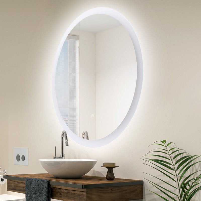 Espejo Iluminado Baño LED 15W 4200ºK Ø80Cm Interruptor Táctil Dimable Anti Vaho 40.000H [SUN-SYJ-16310A]