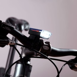 Luz Delantera Bicicleta Solar LED 2 Niveles+Destello Batería USB