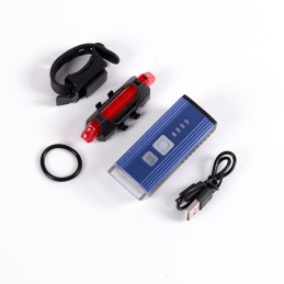 Luz Delantera Bicicleta Solar LED 2 Niveles+Destello Batería USB