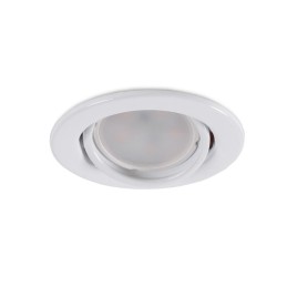 Aro Foco Downlight Circular Basculante  \"Vepa\" Acero 90mm - Blanco