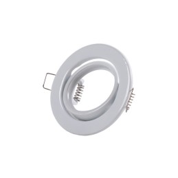 Aro Foco Downlight Circular Basculante  \"Vepa\" Acero 90mm - Blanco