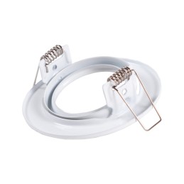 Aro Foco Downlight Circular Basculante  \"Vepa\" Acero 90mm - Blanco