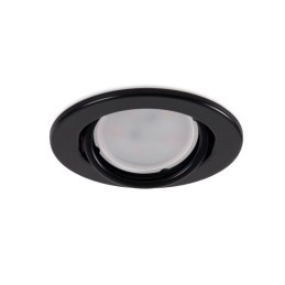 Aro Foco Downlight Circular Basculante  \"Vepa\" Acero 90mm - Negro