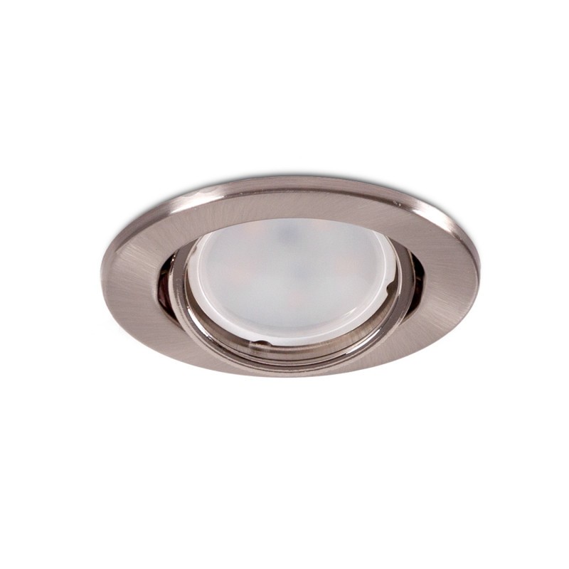 Aro Foco Downlight Circular Basculante  \"Vepa\" Acero 90mm - Satinado