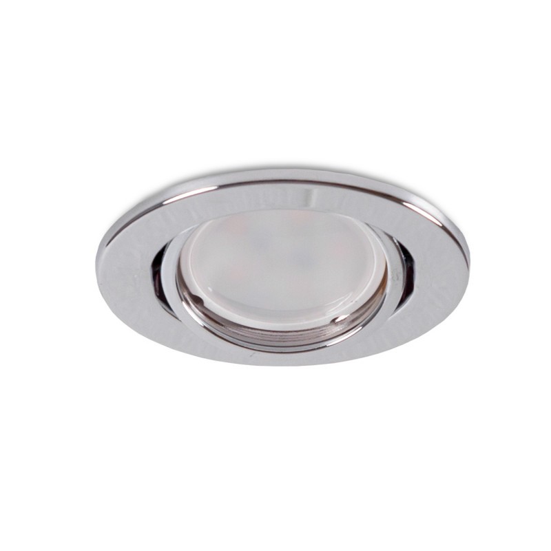 Aro Foco Downlight Circular Basculante  \"Vepa\" Acero 90mm - Cromado