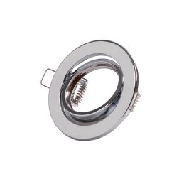 Aro Foco Downlight Circular Basculante  \"Vepa\" Acero 90mm - Cromado