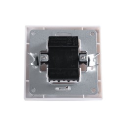 Pulsador 10A 250V Empotrado Terminales Tornillo Blanco- Con marco y mecanismo