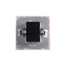 Interruptor Doble 10A 250V Empotrado Terminales Tornillo Blanco- Con marco y mecanismo