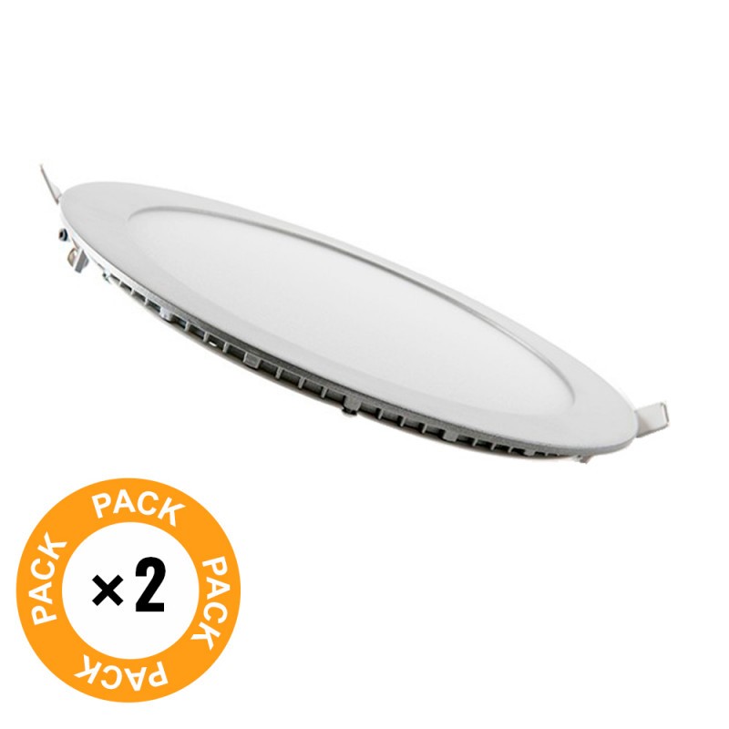 Pack 2 Placas LED 20W 1.800Lm 6000ºK Circular 40.000H [PE-1011P2-CW]