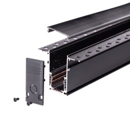 Carril Magnético Empotrado 20mm Negro 2M