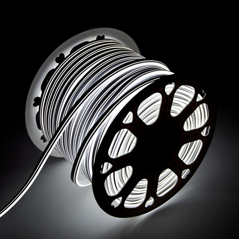 Manguera LED \"Neon Flex\" 6W 6000ºK 220VAC 8x18mm Doble 120xSMD2835 6W/M x1M 40.000H [WR-NS-PVC-8x16D-OY-220-CW]-Blanco Frío