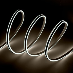 Manguera LED \"Neon Flex\" 6W 6000ºK 220VAC 8x18mm Doble 120xSMD2835 6W/M x1M 40.000H [WR-NS-PVC-8x16D-OY-220-CW]-Blanco Frío