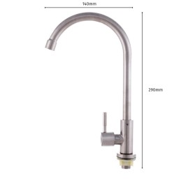 Grifo Cocina Latón/Zinc, Cromado, Agua Fría, Caño Alto, Monomando [QLI-FA1033]