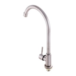 Grifo Cocina Latón/Zinc, Cromado, Agua Fría, Caño Alto, Monomando [QLI-FA1033]