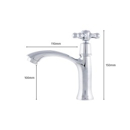 Grifo Cocina Latón/Zinc, Cromado, Agua Fría, Caño Bajo, Monomando [QLI-FA-1351]