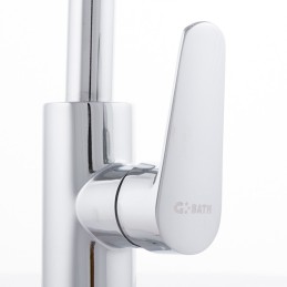 Grifo Cocina Latón/Zinc, Cromado, Agua Caliente-Fría, Latiguillos, Caño Alto, Monomando [QLI-FA-15304]