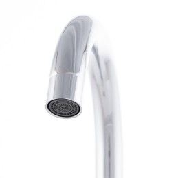 Grifo Cocina Latón/Zinc, Cromado, Agua Caliente-Fría, Latiguillos, Caño Alto, Monomando [QLI-FA-15304]