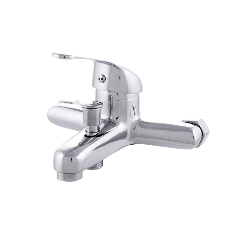Grifo Bañera Aleación Zinc, Cromado, Agua Caliente-Fría, Caño Bajo, Monomando [QLI-FA-5503]