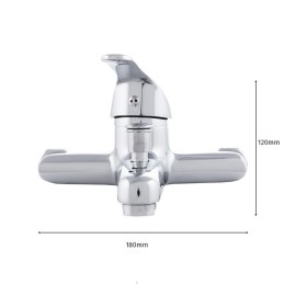 Grifo Bañera Aleación Zinc, Cromado, Agua Caliente-Fría, Caño Bajo, Monomando [QLI-FA-5503]