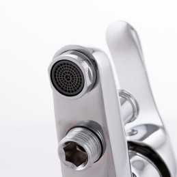 Grifo Bañera Aleación Zinc, Cromado, Agua Caliente-Fría, Caño Bajo, Monomando [QLI-FA-5503]