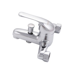 Grifo Bañera Aleación Zinc, Cromado, Agua Caliente-Fría, Caño Bajo, Monomando [QLI-FA-5503]