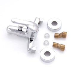 Grifo Bañera Aleación Zinc, Cromado, Agua Caliente-Fría, Caño Bajo, Monomando [QLI-FA-5503]