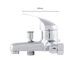Grifo Bañera Aleación Zinc, Cromado, Agua Caliente-Fría, Caño Bajo, Monomando [QLI-FA-5503]