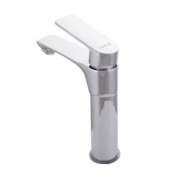 Grifo Lavabo Latón/Zinc, Cromado, Agua Caliente-Fría, Latiguillos, Caño Bajo, Monomando [QLI-FA-7862]