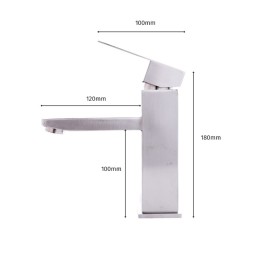 Grifo Lavabo Aleación Zinc, Cromado, Agua Caliente-Fría, Latiguillos, Caño Bajo, Monomando [QLI-FA922]