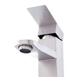 Grifo Lavabo Aleación Zinc, Cromado, Agua Caliente-Fría, Latiguillos, Caño Bajo, Monomando [QLI-FA922]