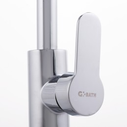 Grifo Lavabo Acero Inoxidable, Cromado, Agua Caliente-Fría, Latiguillos, Caño Alto, Monomando [QLI-FA928]