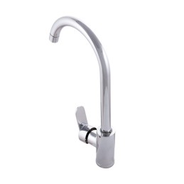 Grifo Lavabo Acero Inoxidable, Cromado, Agua Caliente-Fría, Latiguillos, Caño Alto, Monomando [QLI-FA928]