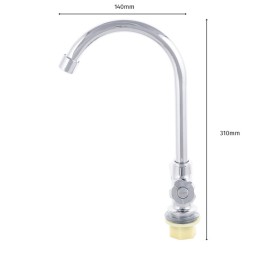 Grifo Lavabo Aleación Zinc, Cromado, Agua Caliente-Fría, Latiguillos, Caño Alto, Bimando [QLI-FA938]