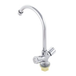 Grifo Lavabo Aleación Zinc, Cromado, Agua Caliente-Fría, Latiguillos, Caño Alto, Bimando [QLI-FA938]