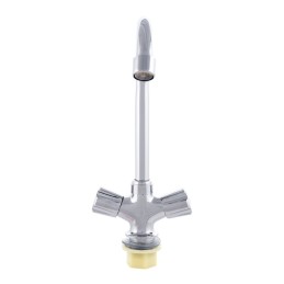 Grifo Lavabo Aleación Zinc, Cromado, Agua Caliente-Fría, Latiguillos, Caño Alto, Bimando [QLI-FA938]