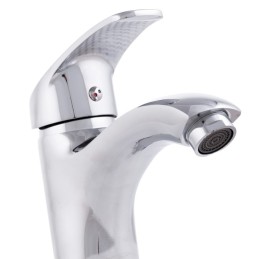 Grifo Lavabo Aleación Zinc, Cromado, Agua Caliente-Fría, Latiguillos, Caño Bajo, Monomando [QLI-FA-9701]