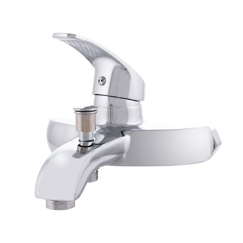 Grifo Bañera Aleación Zinc, Cromado, Agua Caliente-Fría, Caño Bajo, Monomando [QLI-FA-9703]