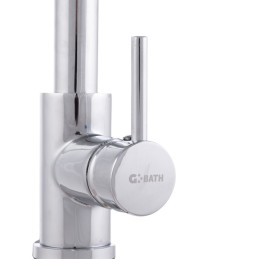 Grifo Cocina Latón/Zinc, Cromado, Agua Caliente-Fría, Latiguillos, Caño Alto, Monomando [QLI-FA-9711]